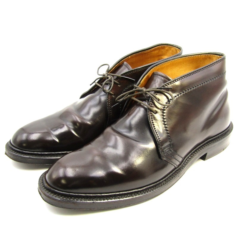 Alden オールデン US8E 26cm チャッカブーツ 1340 バリーラスト ホーウィン ヒールスチール加工 黒 ブラック シェルコードバン 35005637