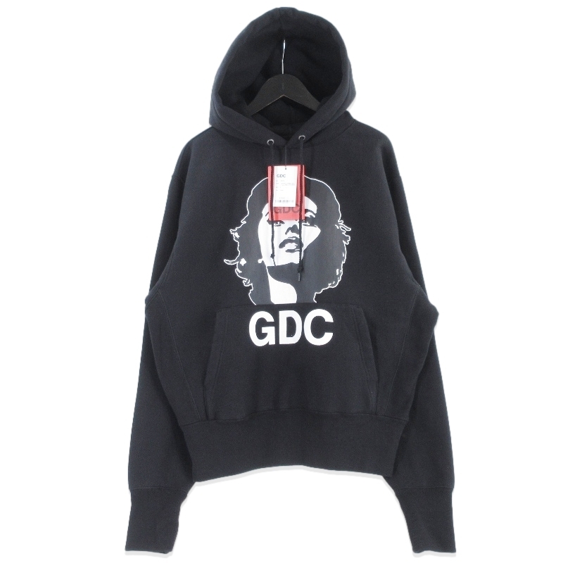 美品 HYSTERIC GLAMOUR × GDC ヒステリックグラマー プルオーバーパーカー GD0202 REBEL GIRL HOODIE ブラック 黒 M 99001070