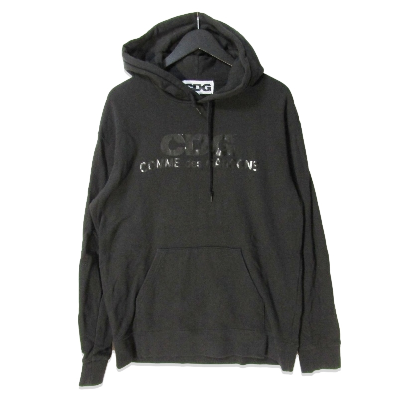 CDG ブラックコムデギャルソン プルオーバーパーカー SZ-T033 AD2019 ロゴ コットン ブラック 黒 XL 27113924