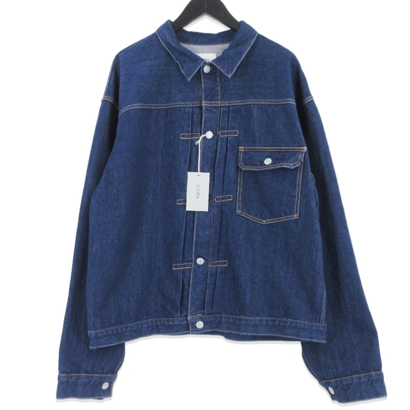 未使用 CIOTA シオタ デニムジャケット JKLM-301-NIW Single Pocket Denim Jacket 1stタイプ ワンウォッシュ インディゴ 48 99001074