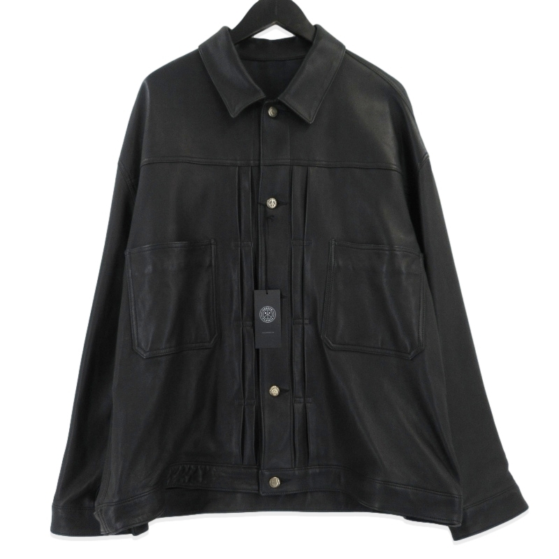未使用 Porter Classic ポータークラシック LEATHER JACKET W SILVER BUTTONS PC-017-3590 レザージャケット ブラック 黒 4 99001094
