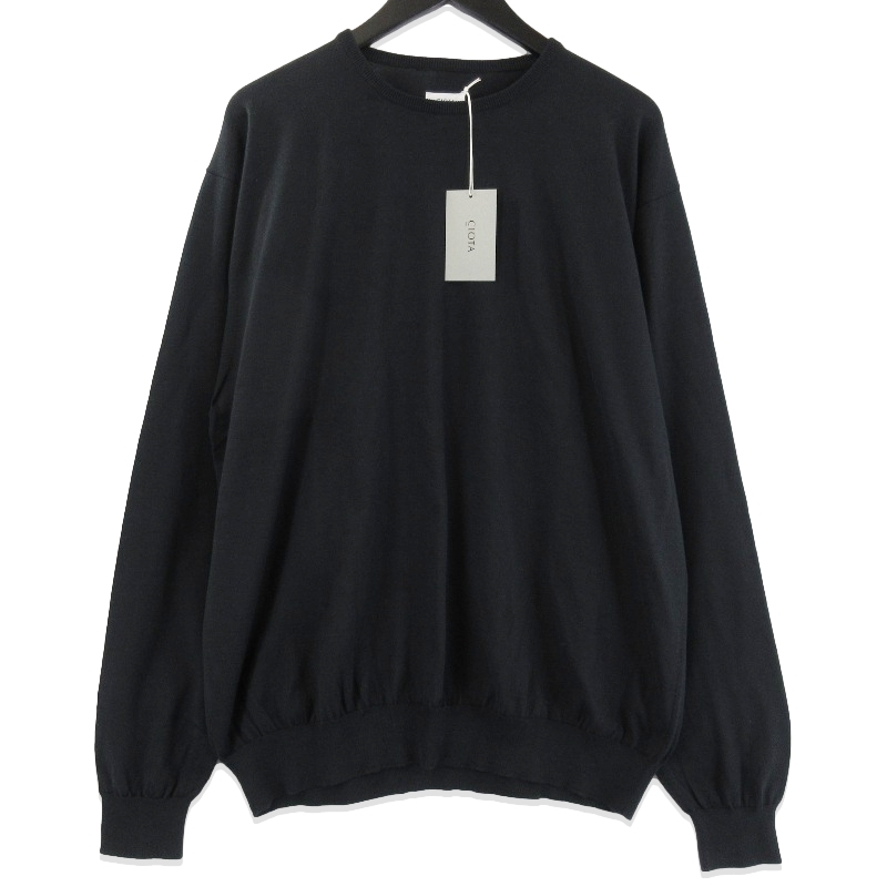 未使用 CIOTA シオタ クルーネックロングスリーブニットＴシャツ KNLM-106 奥山メリヤス Crewneck Long Sleeve ブラック 黒 6 71016023