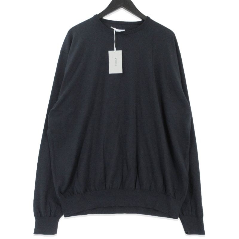 未使用 CIOTA シオタ クルーネックロングスリーブニットTシャツ KNLM-106 奥山メリヤス Crewneck Long Sleeve ブラック 黒 6 99001120