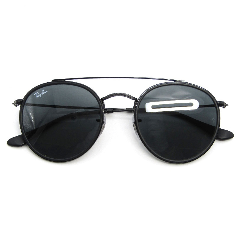 美品 Ray-Ban レイバン サングラス RB3647-N ROUND DOUBLE BRIDGE イタリア製 ラウンド 002/R5 ブラック/マットブラック 54001096