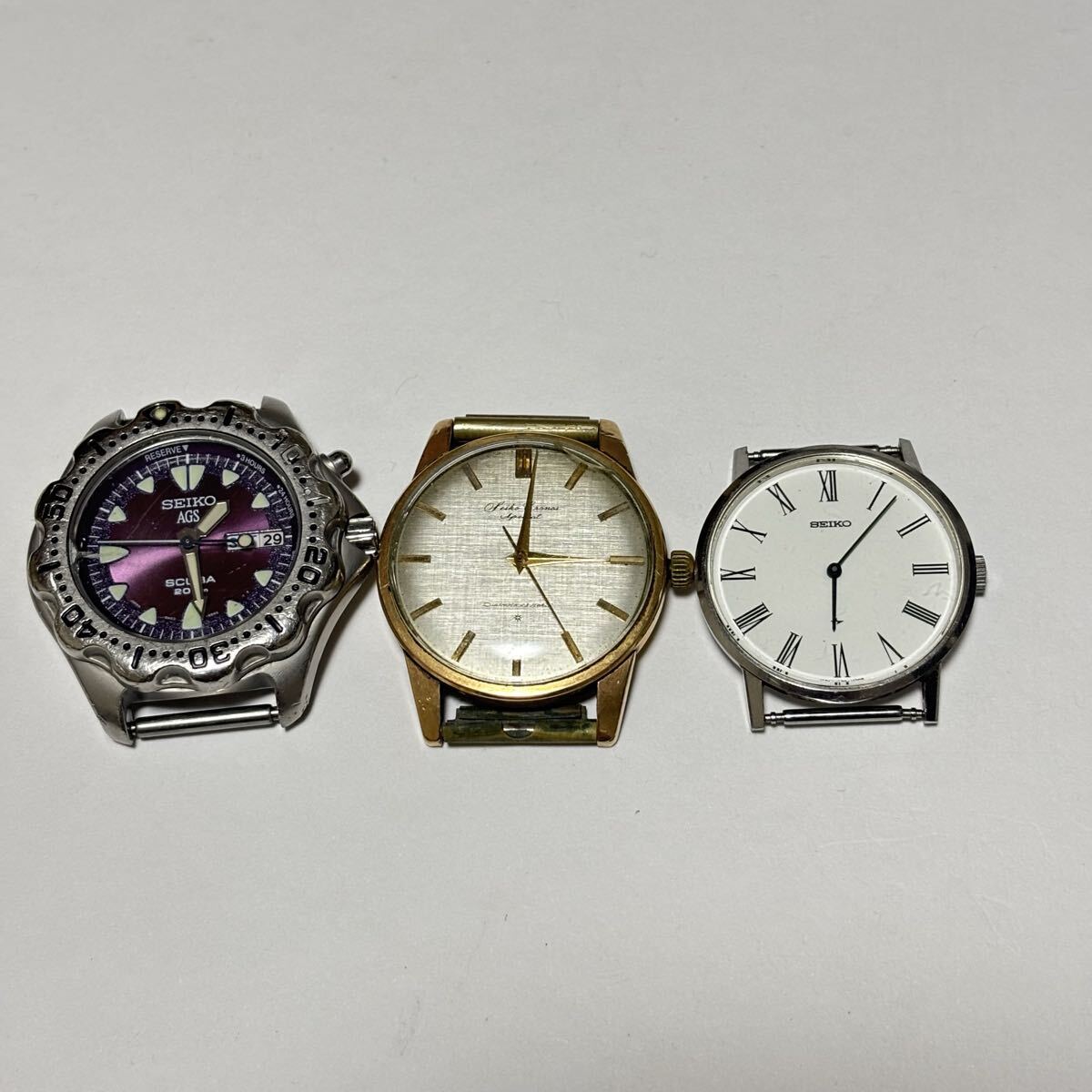 1円~ SEIKO セイコー 腕時計 フェイスのみ 自動巻き オートマチック AT 手巻き クォーツ まとめ 5本セット 5M23-6B40 15033 2220-0430 時計