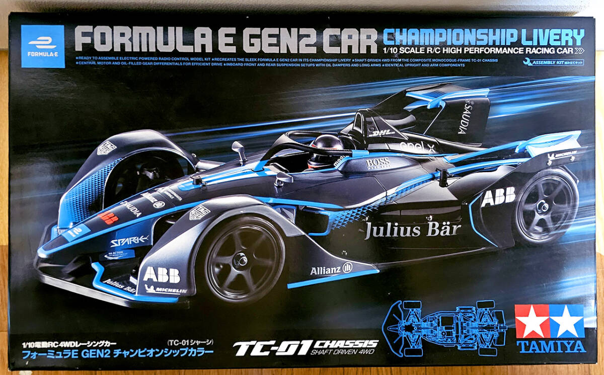[1000円スタート] 新品未組立 1/10RC フォーミュラ E GEN2 チャンピオンシップカラー(TC-01シャーシ) 58681