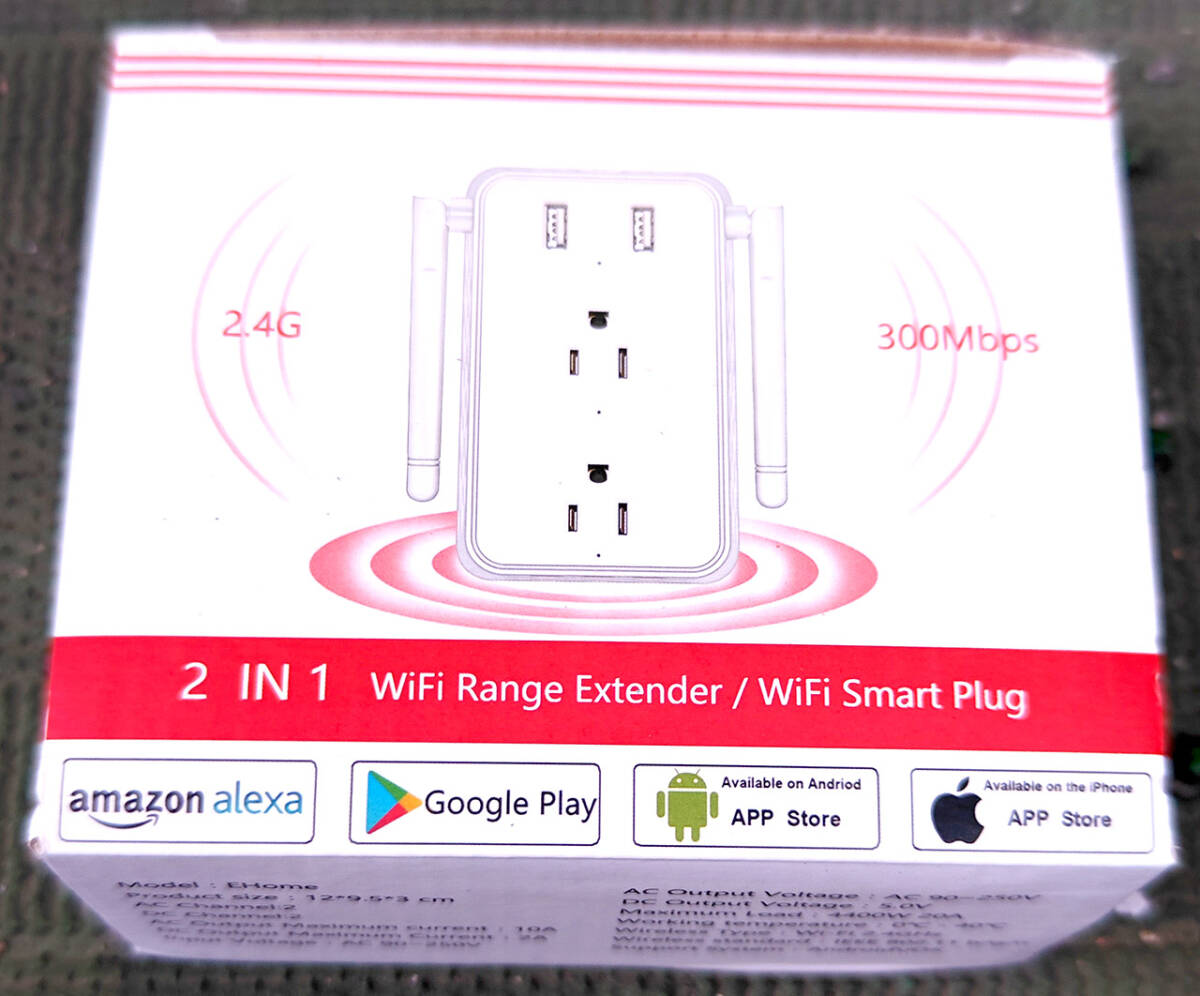 [1円スタート] 未使用 2-1 WiFi Range Extender / WiFi Smart Plug 2.4G 300Mbps 2USB ports 中継 スマートプラグ コンセント IoT ジャンク