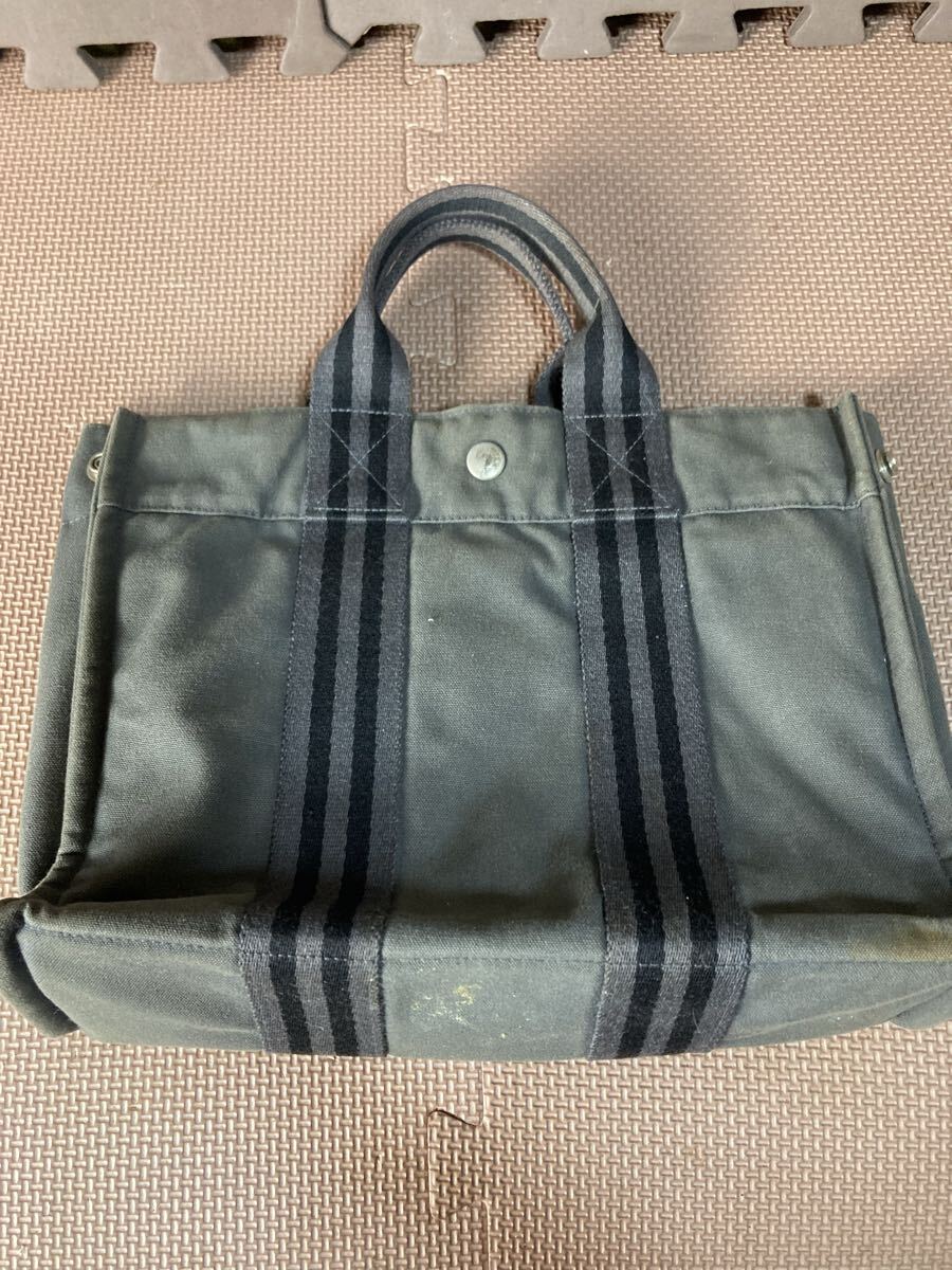 1円 HERMES エルメス ハンドバッグ フールトゥ グレー　現状品
