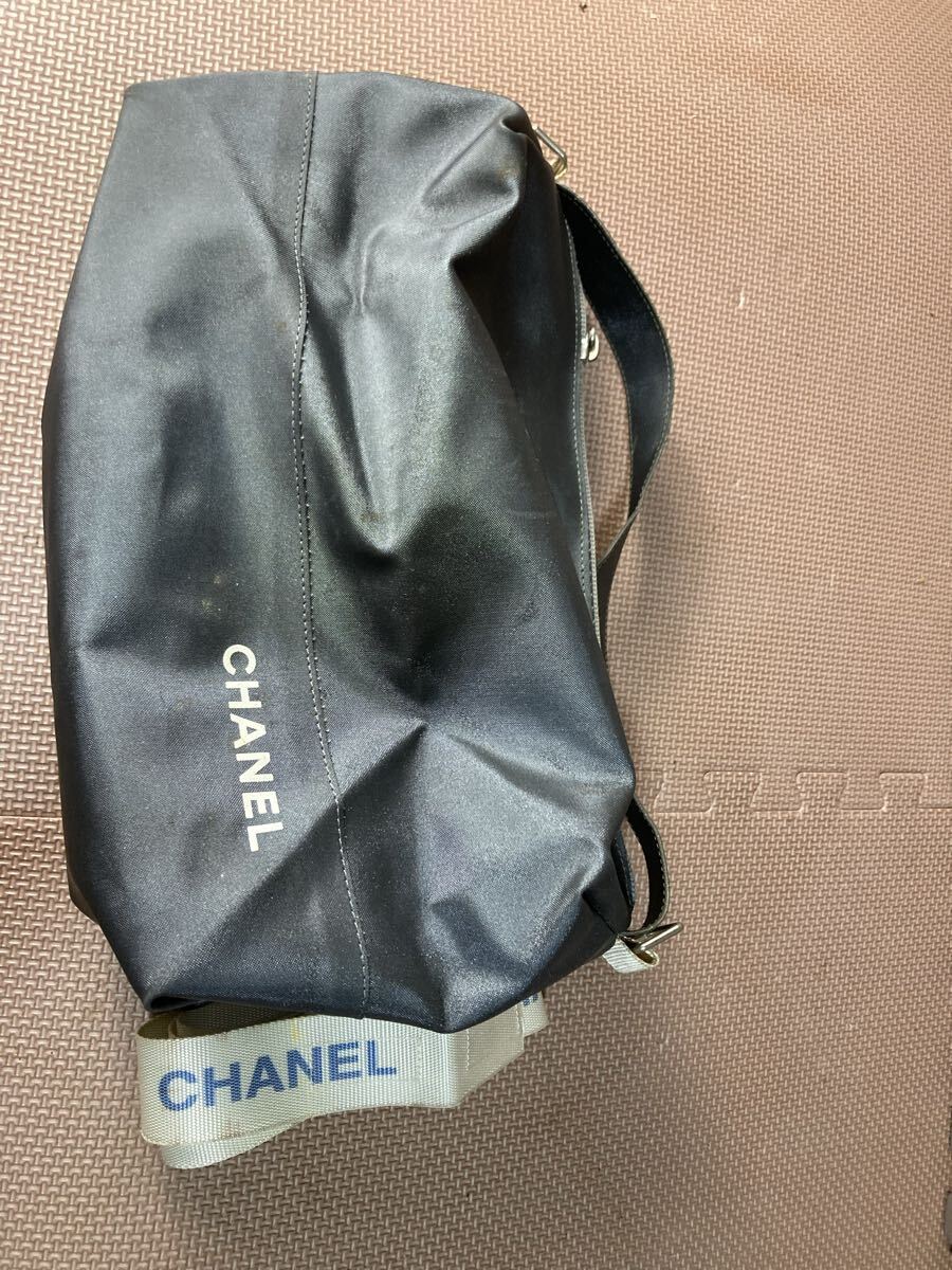 1円 CHANEL シャネル　スポーツライン　ショルダーバッグ　グレー　 ノベルティ　現状品