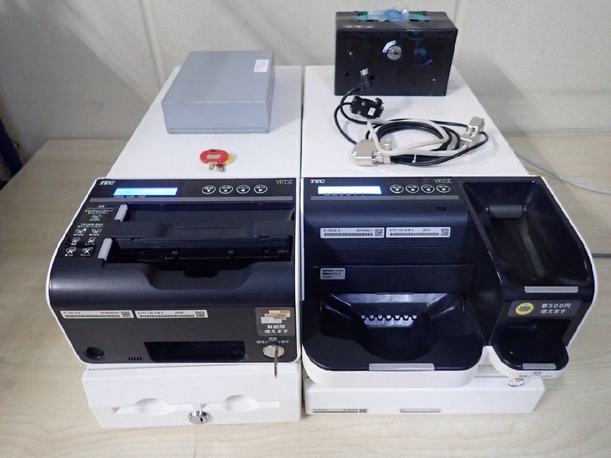 TEC 東芝テック 自動釣銭機　VITESE VT-330-S ＋ VT-330-K 新札新硬貨対応 ドロア VT-70-B3 + KITVT-330-MD付 鍵付(@2195)