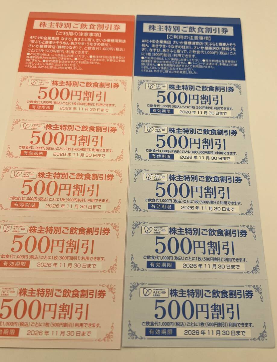 AFC株主優待ご飲食割引券500円券20枚セット
