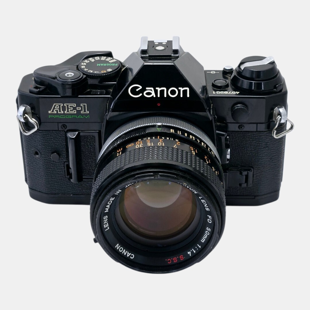 【整備済/保証付】Canon AE-1 PROGRAM FD 50mm F1.4 S.S.C. ブラック ボディ レンズセット フィルム一眼 film camera #4578351