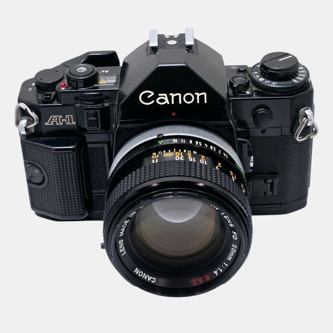 【整備済/保証付】Canon A-1 FD 50mm F1.4 S.S.C. ブラック ボディ レンズセット フィルム一眼 film camera #2327076