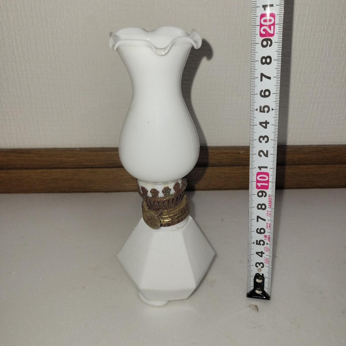 ミルクガラス オイルランプ 昭和レトロ アンティーク