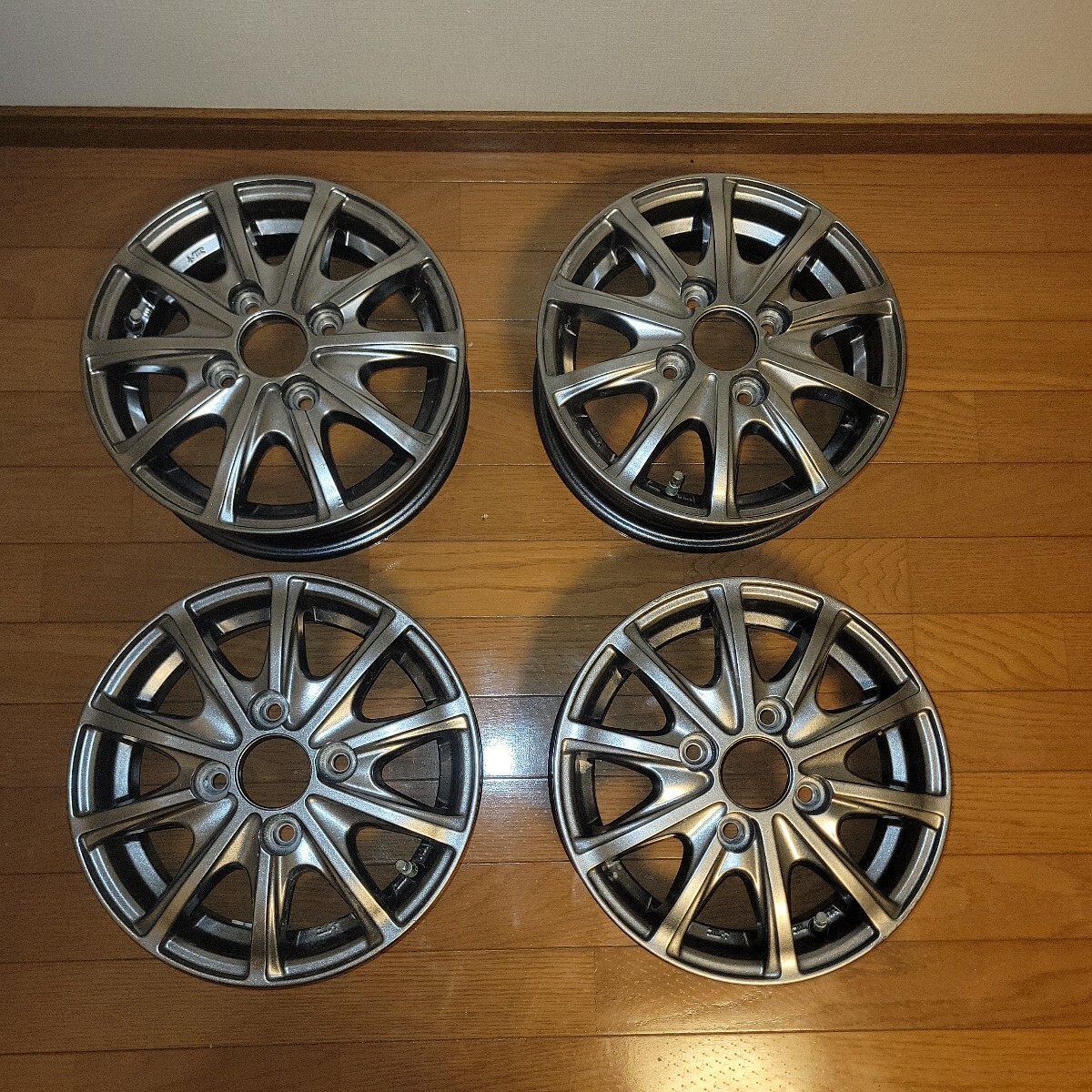 Euro Speed　V25　12インチアルミホイール　4本セット　キャップ無し　12インチ4.00B　PCD100 +42