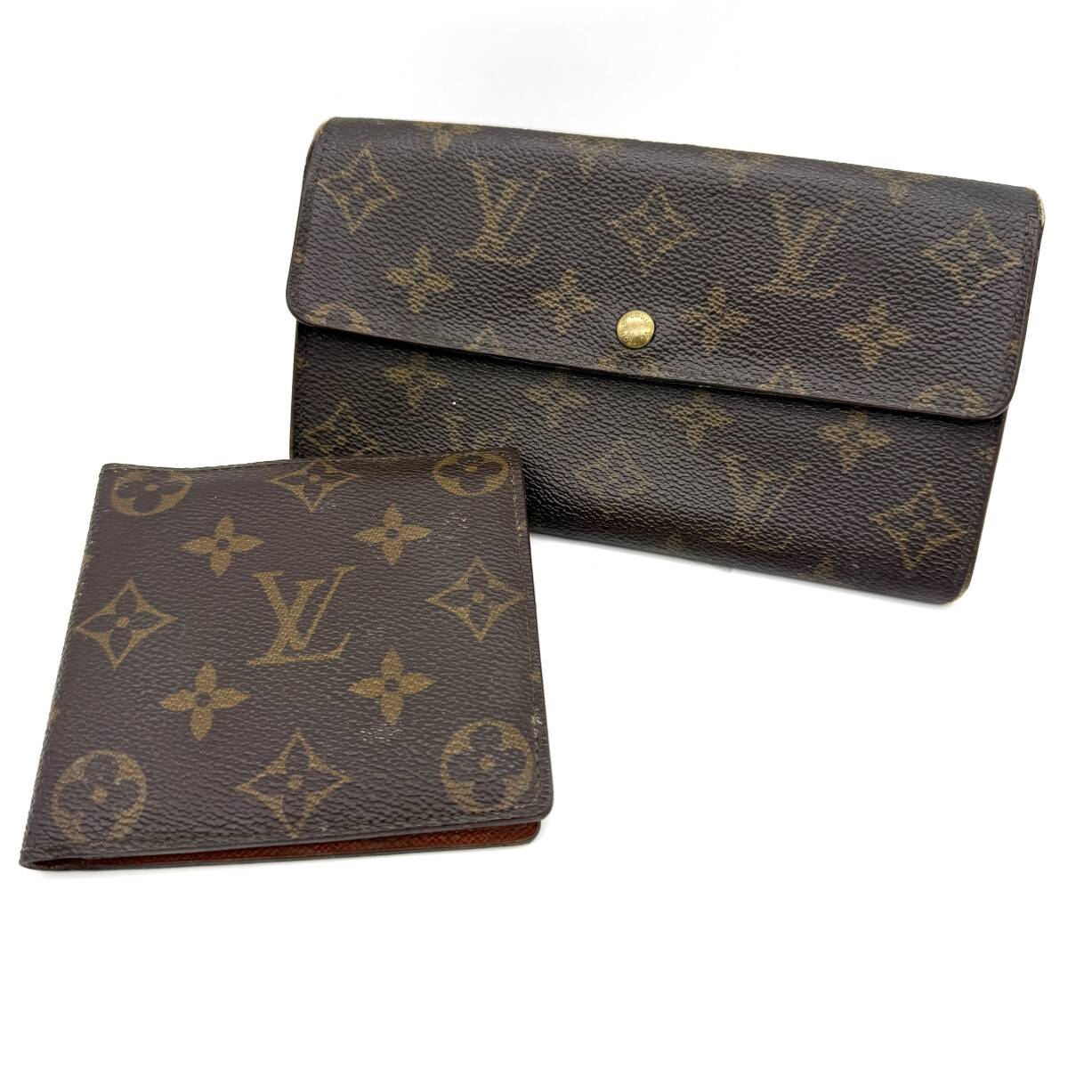 GP200■ LOUIS VUITTON ルイヴィトン 財布 長財布 二つ折り 2点まとめ モノグラム ポシェット ポルト モネ クレディ フォイユ マルコ