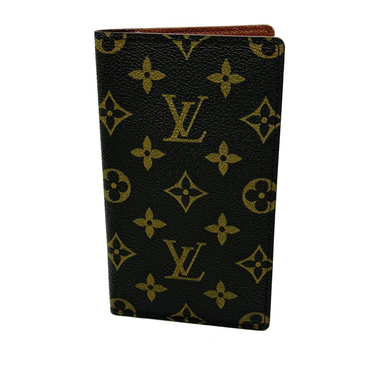 AY3782■ LOUIS VUITTON ルイヴィトン 手帳 カバー モノグラム アジェンダ ポッシュ ブラウン 茶色 カード ケース 二つ折り