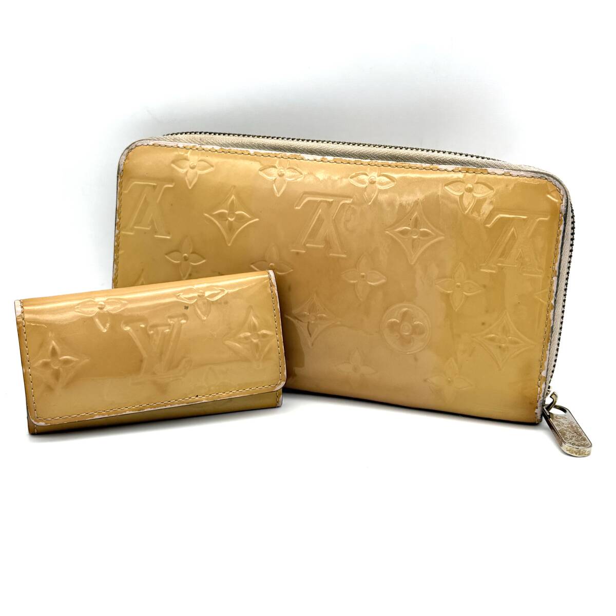 GP203■ LOUIS VUITTON ルイヴィトン ヴェルニ ミュルティクレ モノグラム エナメル 長財布 キーケース 鍵入れ 2点まとめ ゴールド