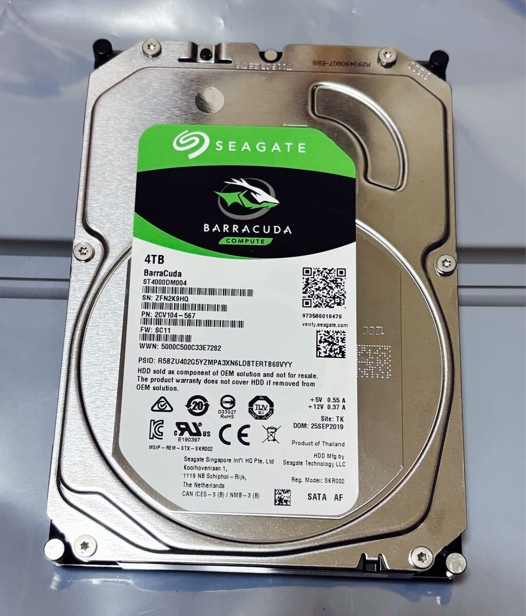【正常判定 不良セクタなし】Seagate BarraCuda 4TB ST4000DM004 HDD SMART良好 3.5インチ ハードディスク②