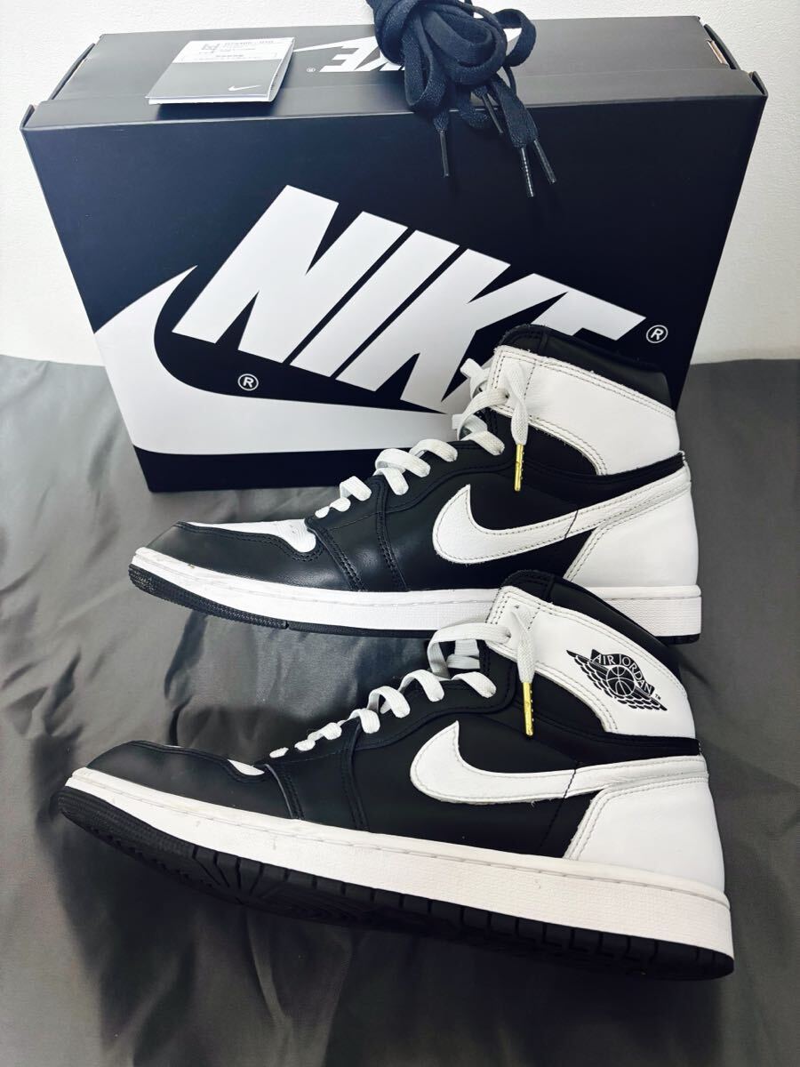 美品 NIKE AIR JORDAN 1 HIGH 85 BLACK WHITE 28cm DZ5485-010 箱付 黒タグ付 替え紐付