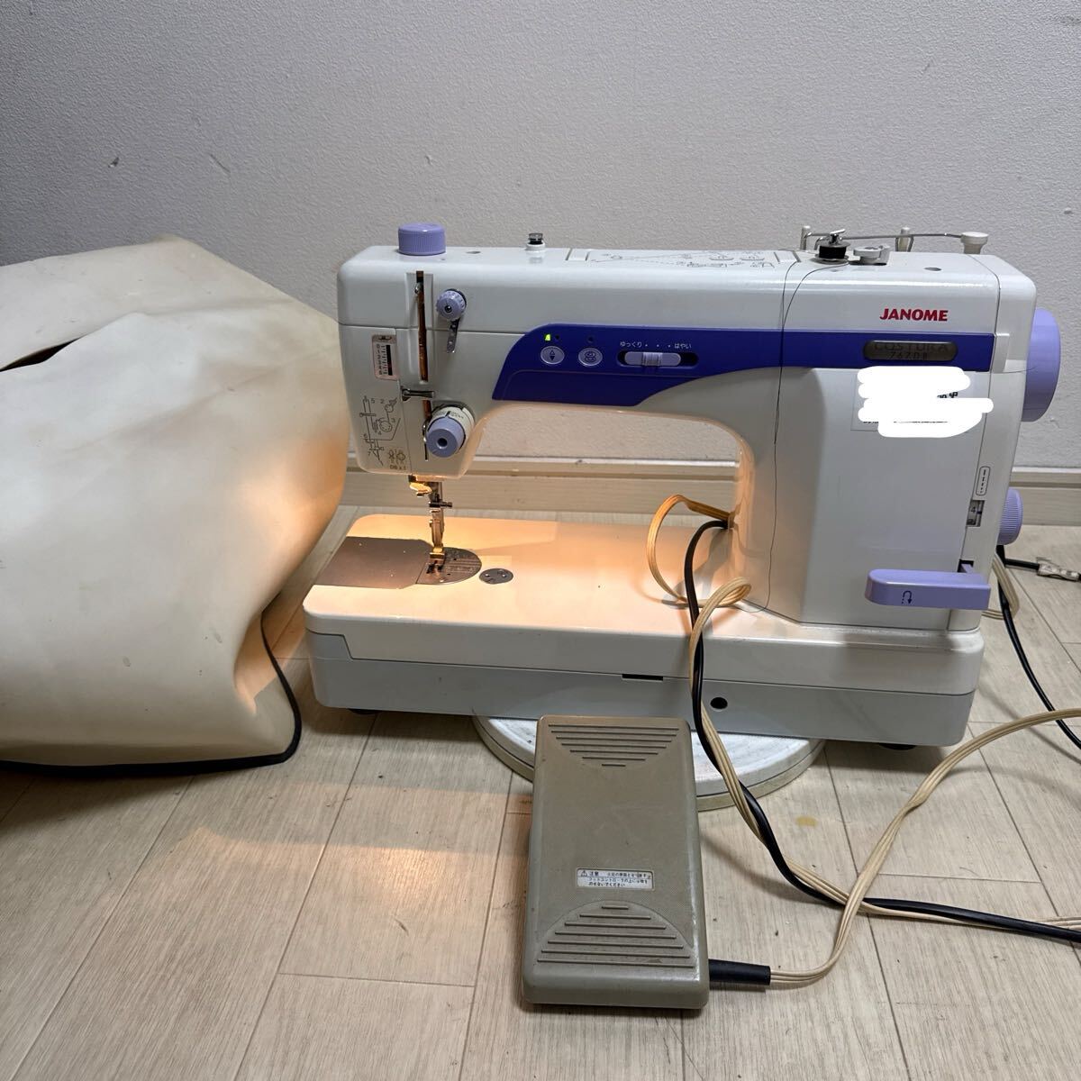 JANOME 職業用ミシン 767型電源コードペダル付き通電確認のみ