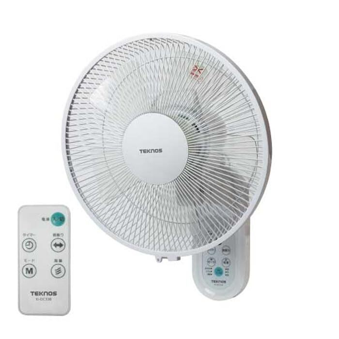 TEKNOS 壁掛け扇風機 DCモーター 羽根径30cm フルリモコン(ホワイト) KI-DC338y