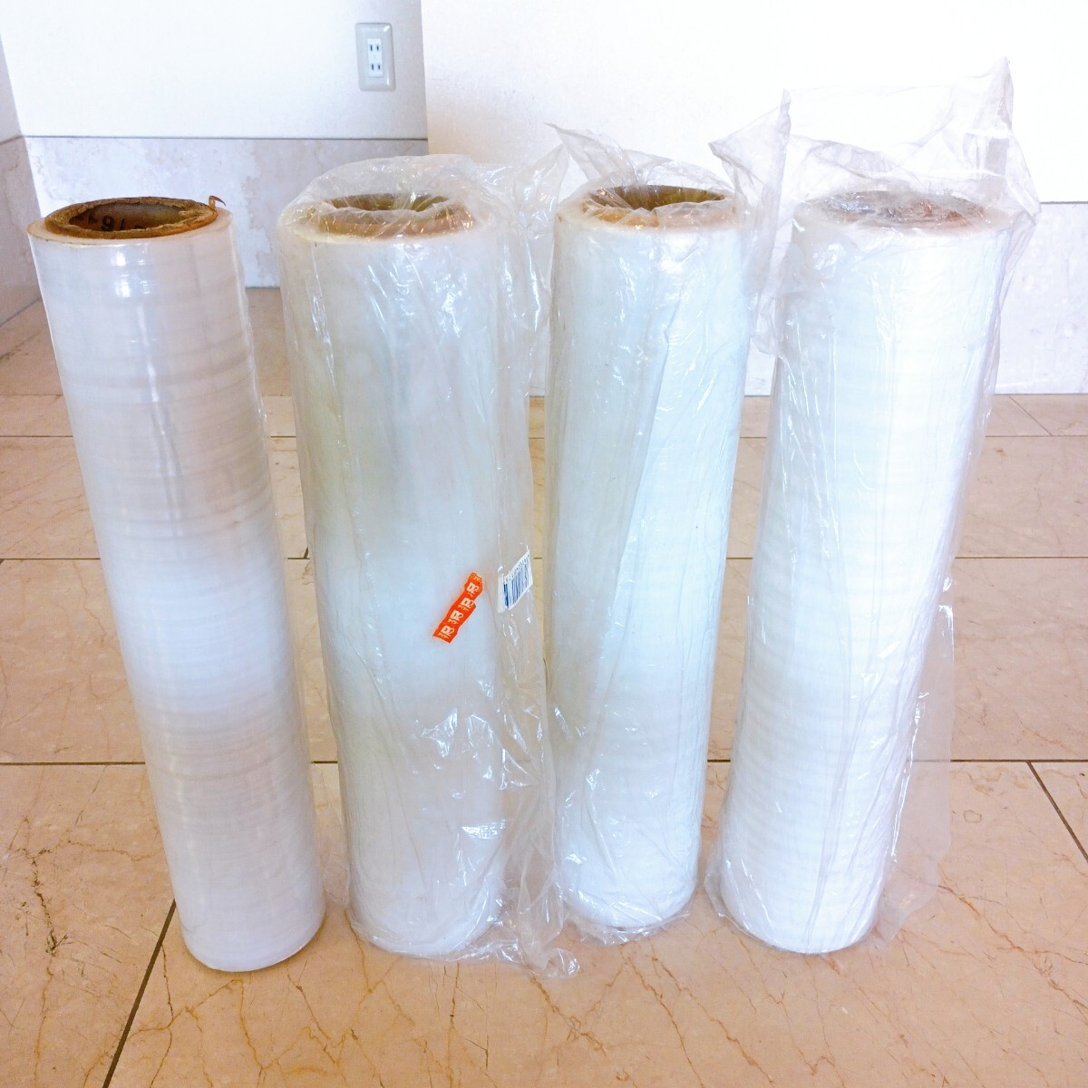 ストレッチフィルム 梱包フィルム 梱包ラップ 物流ラップ 巻きラップ 梱包資材 荷崩れ防止 業務用 引越し 幅500mm 長さ不明 4巻セット