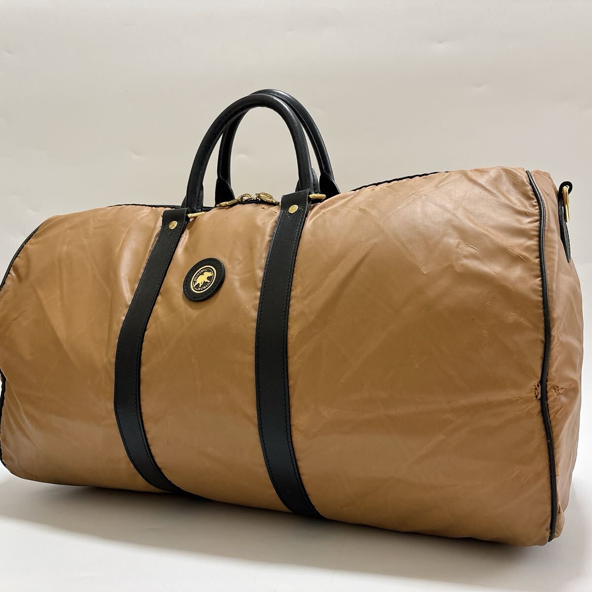 m781 HUNTING WORLD ハンティングワールド バチュークロス レザー ボストンバッグ 大容量 メンズ ビジネスバッグ 通勤 旅行 ブラウン