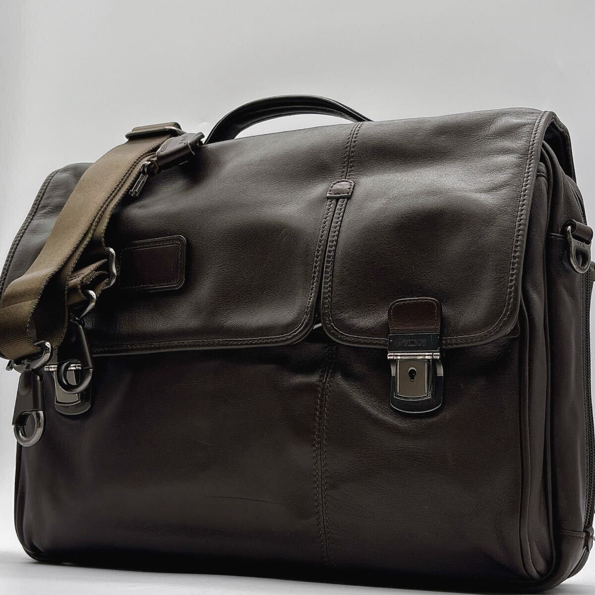 y261 1円 TUMI トゥミ ブリーフケース エクスパンダブル オールレザー ブリーフケース 2WAY ビジネスバッグ ショルダー A4 PC可 ブラウン系