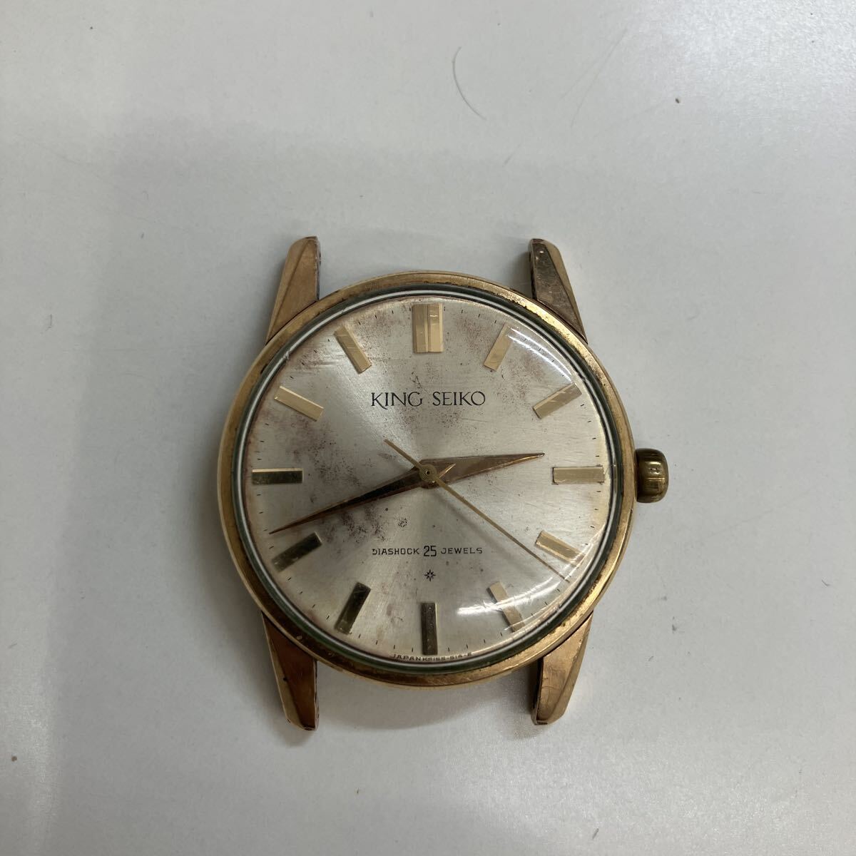 レア キングセイコー SEIKO セイコー ゴールドカラー 手巻き 25石 アンティーク 現在稼働【10172】