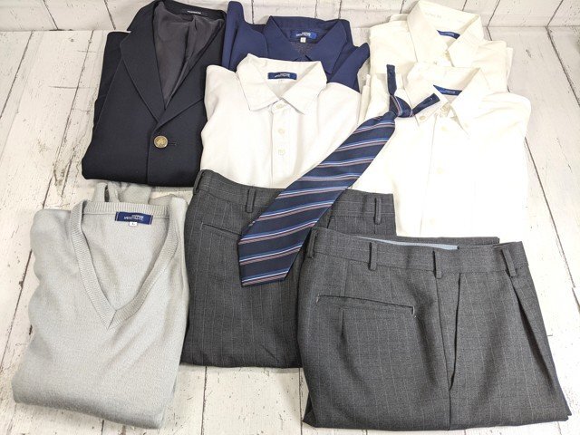 【6yt003】東京都 帝京高校 男子用学生服 制服 ブレザー+セーター+ポロシャツ+カッターシャツ+夏服/冬服ズボン+ネクタイ◆u10♪