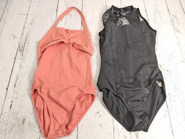6og523/衣類■Chacottチャコット ホルターネックレオタード 150-155 子供用ジュニア用 2点セット【v40】