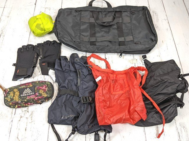 【6yt132】登山 トレッキング用品 MAMMUT ポルドイ グローブ◆the north face ヘルメットバッグ◆mont-bell U.L.MONO ポーチ M◆S71♪
