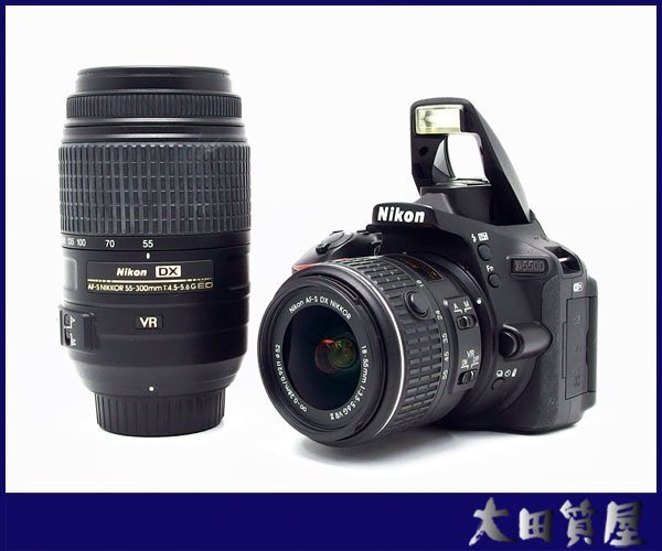 8)質屋出品☆Nikon D5500 AF-S DX VR NIKKOR 18-55mm 1:3.5-5.6 G VR Ⅱ AF-S DX NIKKOR 55-300mm f/4.5-5.6G ED VR 中古 1円～売り切り