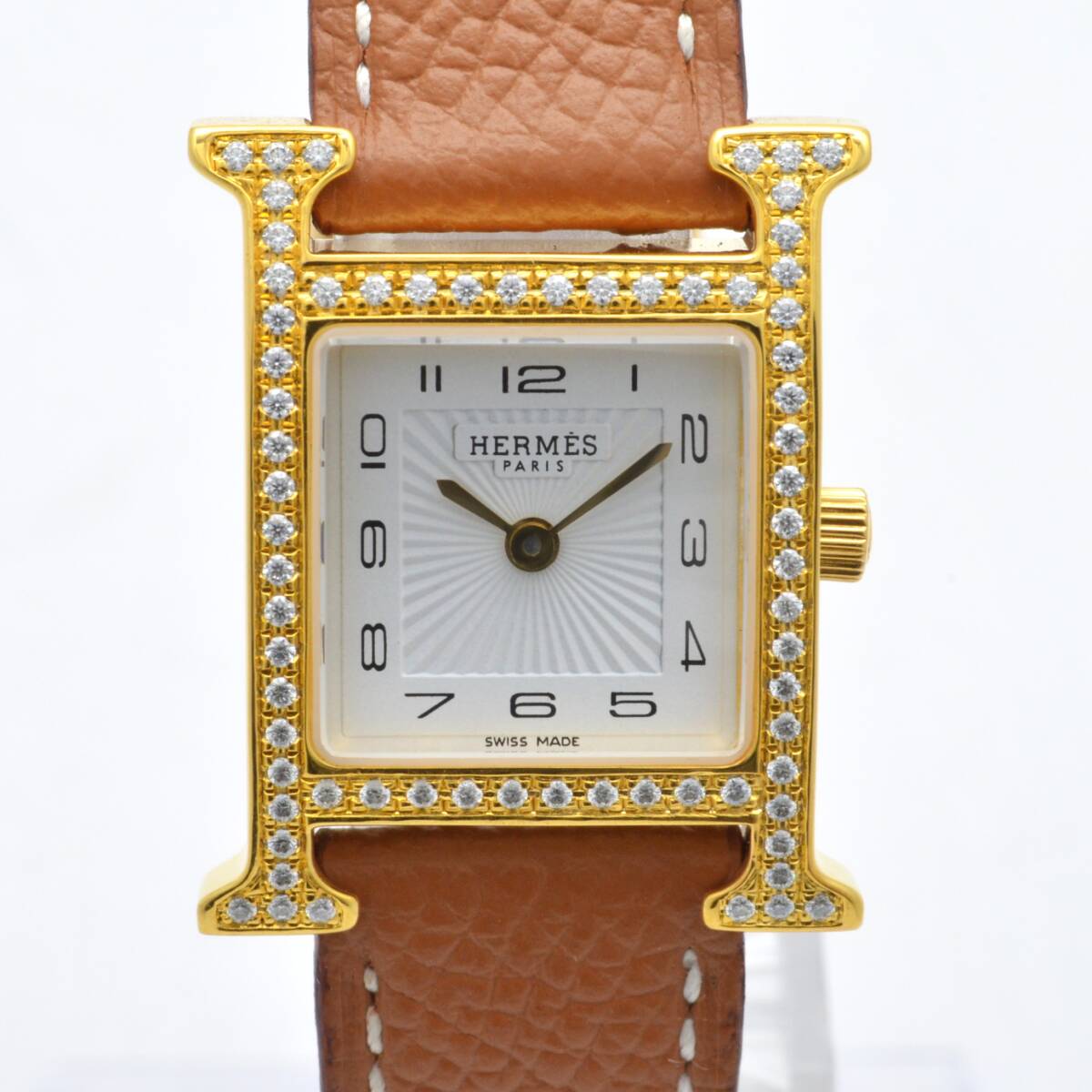１円～稼働 A98-13330810A　HERMES エルメス　Hウォッチ　HH1.201　ステンレス　クォーツ　レディース腕時計