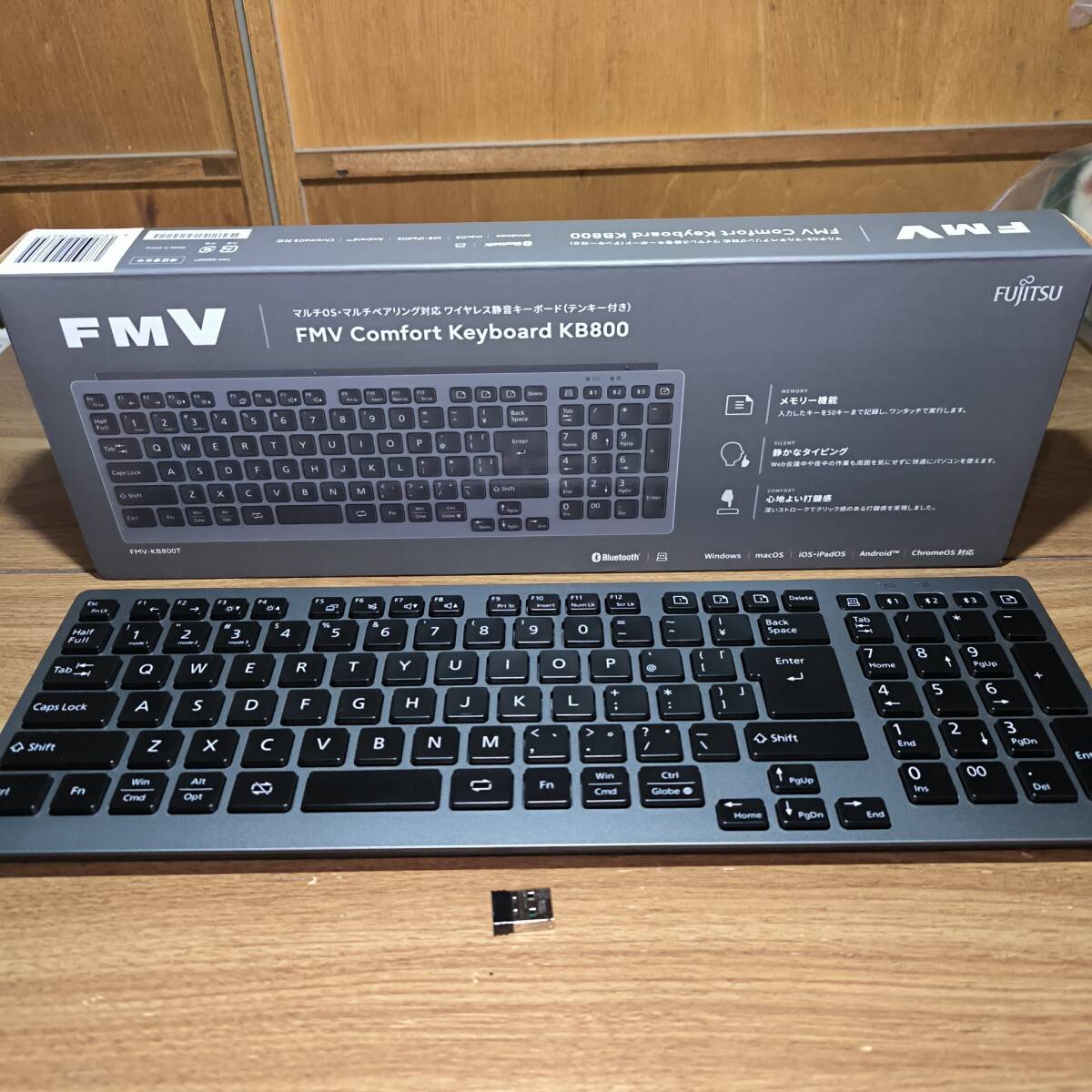 富士通 FMV Comfort Keyboard KB800 ワイヤレスキーボード FMV-KB800T
