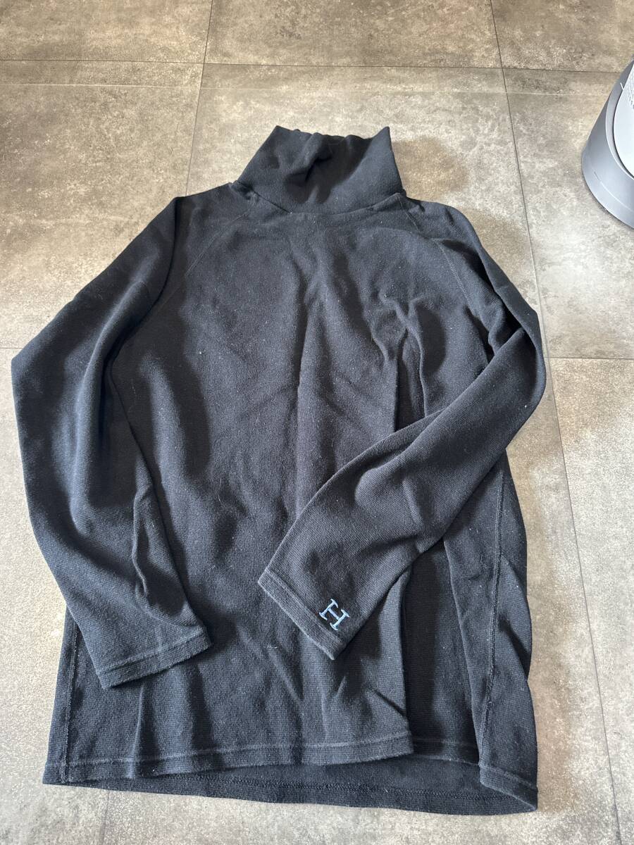ハリウッドランチマーケット　ハイネックTシャツ　ストレッチフライス　4 黒