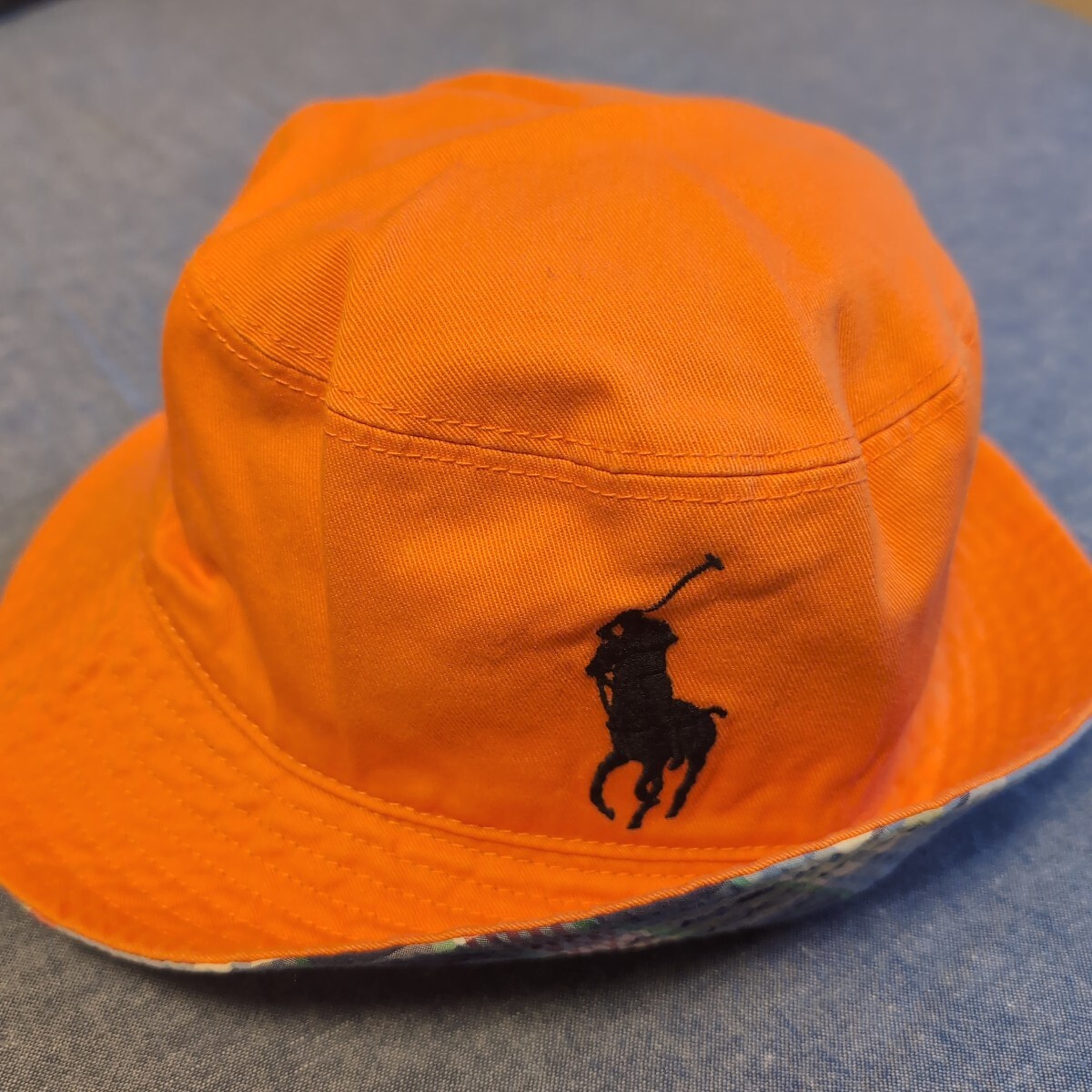 [未使用タグ付き]レア品★POLO RALPH LAUREN★ラルフローレンリバーシブル ハット　ビッグポニー　帽子　キッズワンサイズ8〜20歳 