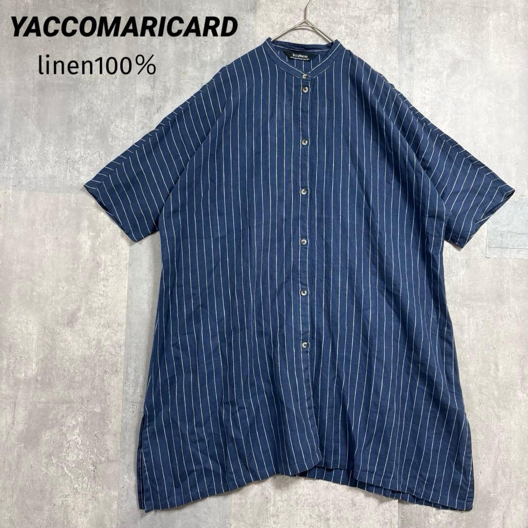 YACCOMARICARDヤッコマリカルド リネンフロントボタンシャツワンピース