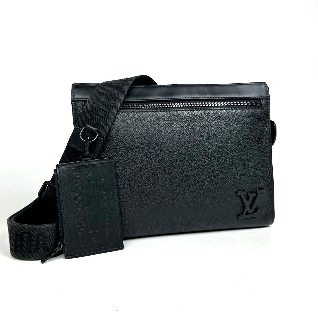 【美品】LOUIS VUITTON ルイヴィトン アエログラム メッセンジャー ヴォワヤージュ M59329 2way ショルダーバッグ クラッチバッグ レザー