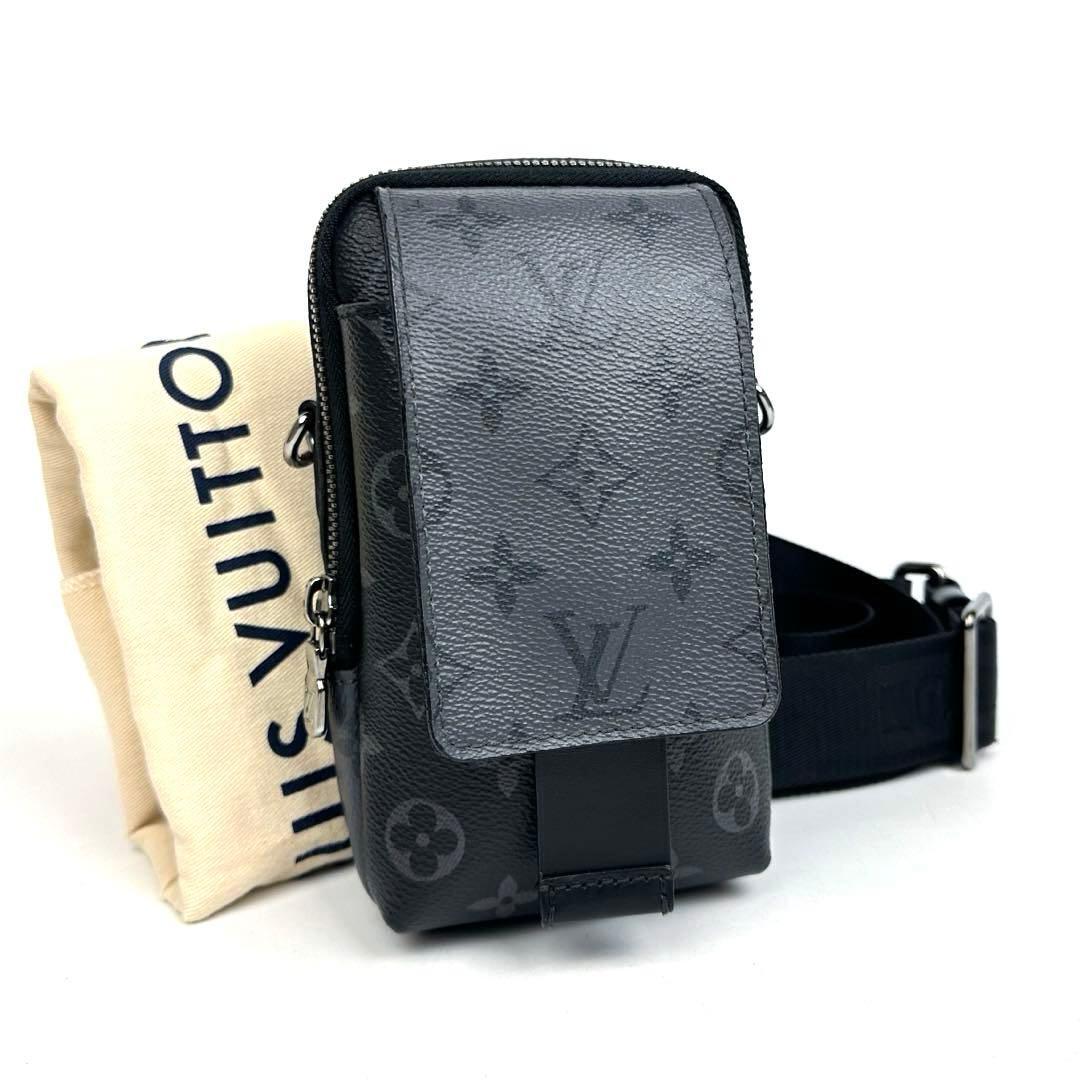 【極美品】LOUIS VUITTON ルイヴィトン モノグラム エクリプス ダブルフォンポーチ リバース M81321 ショルダーバッグ 小物入れ レザー 