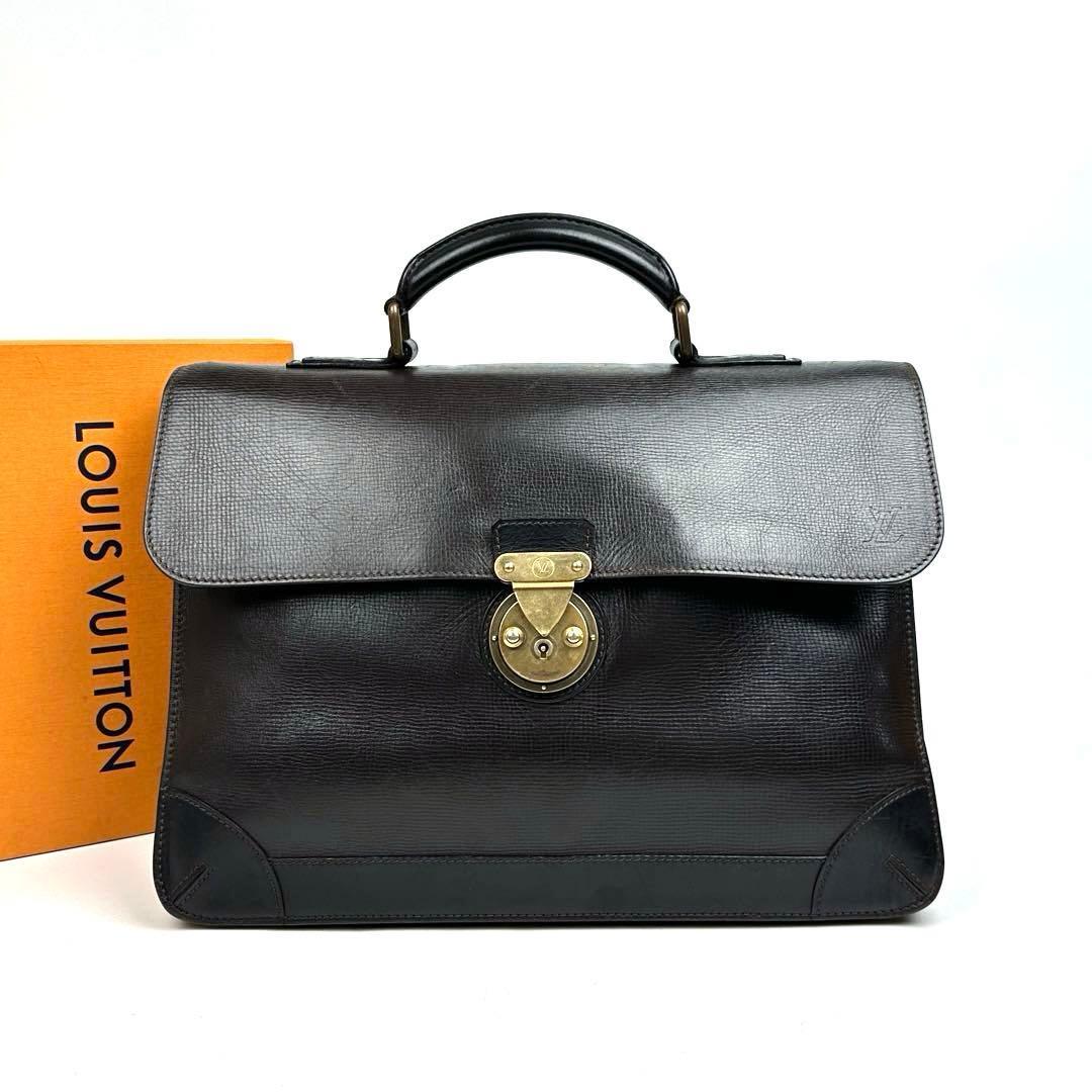 【美品】LOUIS VUITTON ルイヴィトン ユタ アパシュ M95452 ビジネスバッグ 書類鞄 ブリーフケース A4 ゴールド金具 男女兼用 レザー 希少
