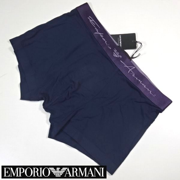 新品 エンポリオアルマーニ EMPORIO ARMANI ロゴ ボクサーパンツ 下着 ボクサーブリーフ S-M 紺紫 メンズ 男性 紳士 正規品