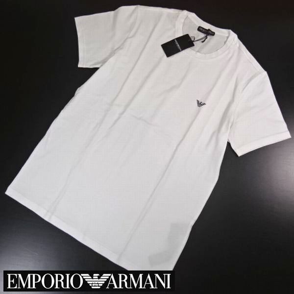 ◎新品 EMPORIO ARMANI エンポリオアルマーニ ロゴ 半袖 カットソー Tシャツ 白 S-M メンズ 男性 紳士用 正規品