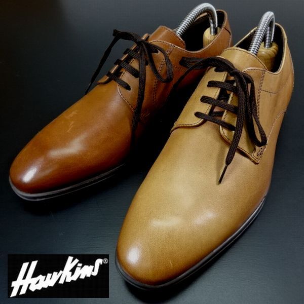 ☆新品訳 ホーキンス 本牛革 レザー プレーン ビジネスシューズ 靴 26.0cm 41 茶 Hawkins PLAIN Custom Grade メンズ 男性 紳士