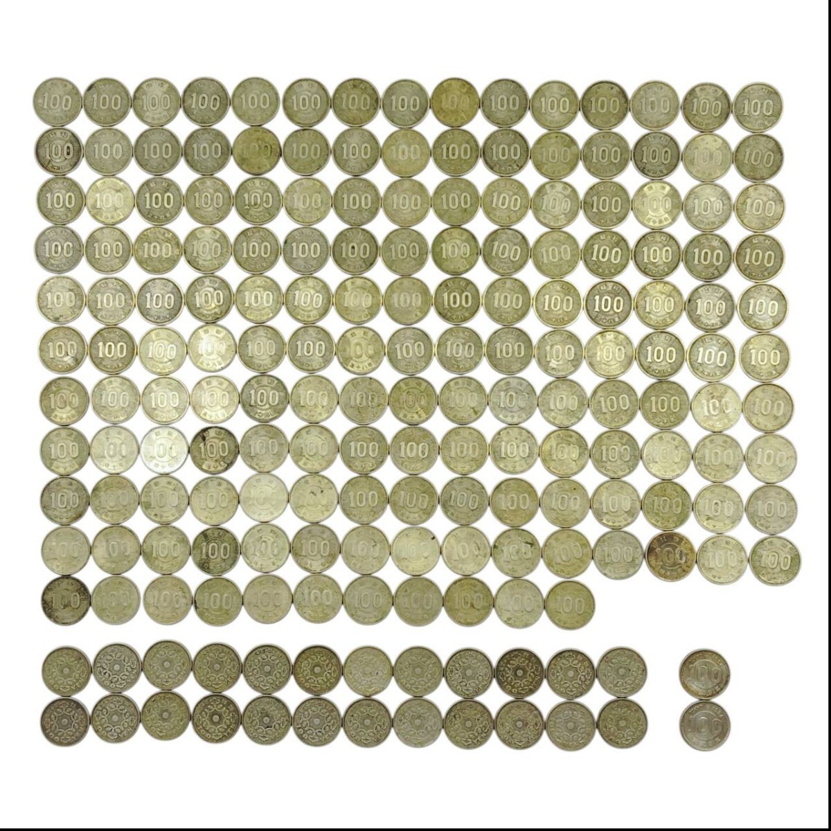 S-07847 100円 銀貨 計187枚 鳳凰 稲穂 東京五輪 昭和32年〜41年 総重量約894g 古銭 硬貨 記念硬貨 コレクション 現状品 168
