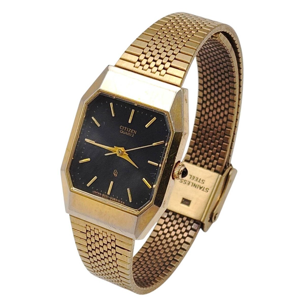 S-07993 CITIZEN シチズン T4-G02794 クォーツ QZ 腕時計 黒文字盤 レディース腕時計 ヴィンテージ 動作未確認 現状品 03