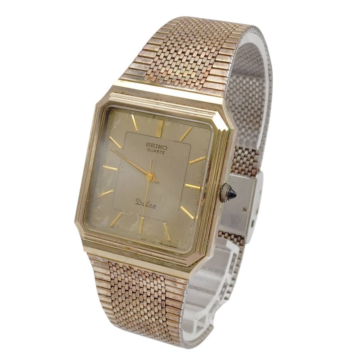 S-07998 SEIKO セイコー Dolce ドルチェ クォーツ 5931-5490 スクエア 腕時計 QZ SS 不動 ジャンク 動作未確認 現状品 02