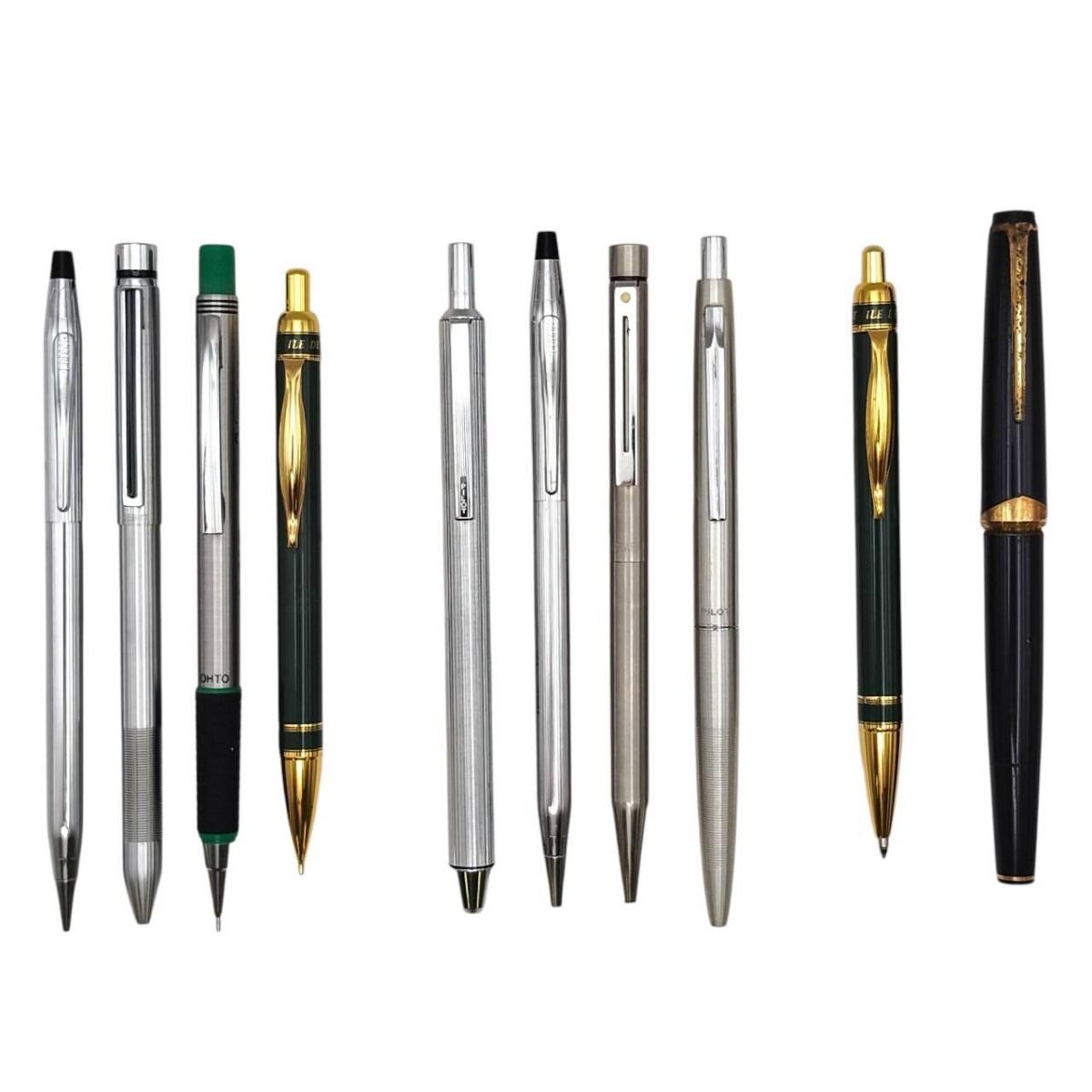 MS-00055 シャープペンシル ボールペン 万年筆 10本セット MONTBLANC PILOT CROSS OHTO ZEBRA 他 筆記確認済有 難あり ジャンク 現状品 015