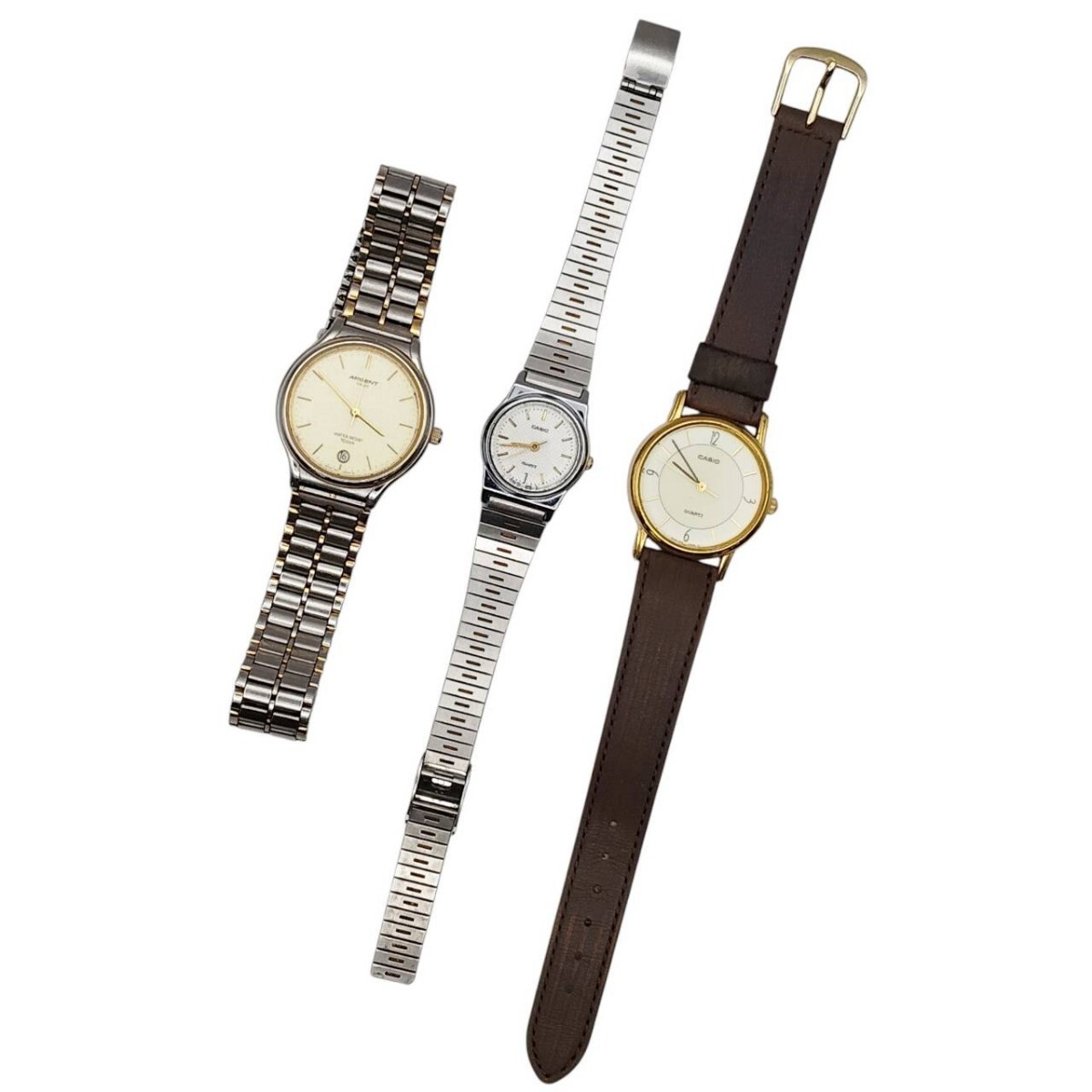 S-07991 腕時計3点セット CASIO カシオ 腕時計 ARGENT QUARTZ メンズ レディース コレクション 不動 ジャンク 動作未確認 現状品 015